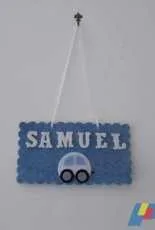 Blue felt banner