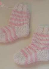 Lucinda Segneri (Madame Segneri) French Striped Knit Baby Socks