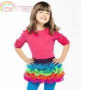 Color Block Ruffle Skirt