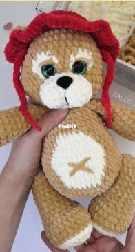 Baloo Hand - Alice Shop Toys - Ekaterina Zueva - Екатерина Зуева -Teddy bear in a Panama hat - Мишка в панамке - Russian