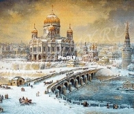 View of the Cathedral of Christ the Savior by Nadezhda Antonova