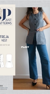 Just Patterns - No 3103 - Freja Vest - Sizes 34-60 - English, French