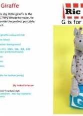 RicRac-G Is For Giraffe-9"inches high by Judie Carleton