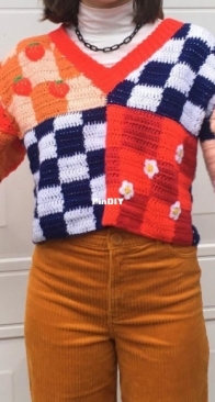 Anitas Cat Designs - Anitas cats - Checkered Picnic Jumper - Free