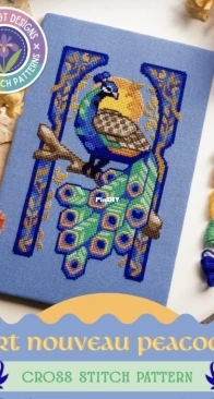 NeedleLot Designs - Art Nouveau Peacock by Iris Kleinbussink XSD