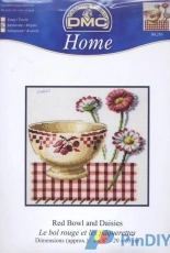 DMC BK286  Red Bowl and Daisies