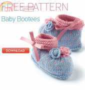 Roses & Violets Baby Booties by Val Pierce-Free