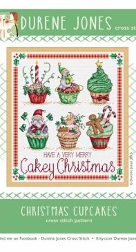 Durene Jones Cross Stitch - Christmas Cupcakes
