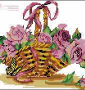 Zolotoe Runo K-003 Roses in Basket