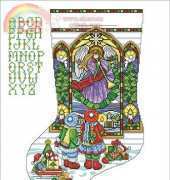 Design Works 5961 Stained Glass Window Stocking by Joan Elliott XSD