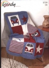 Wendy-5739-Campervan Afghan and Pillow