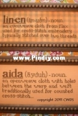 CherryWood Design Studios CW-51 Linen and Aida - 5th in Dictionary Series