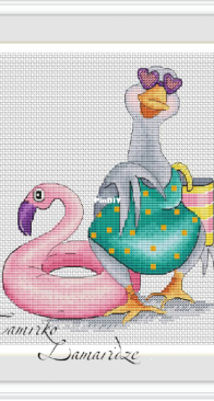 Calendar Geese Series - August Goose by Tamriko Lamaridze