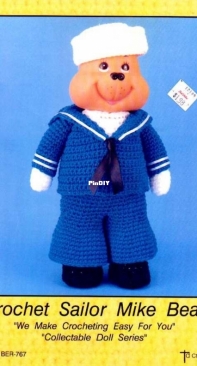 Td Creations 767 - Collectable Bear Series - Crochet Sailor Mike Bear
