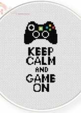 Daily Cross Stitch - Keep Calm And Game On
