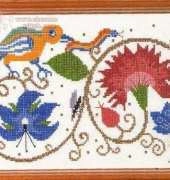 Bird and Borage from Elizabethan Cross Stitch