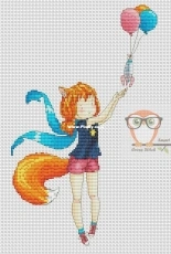 Smart Cross Stitch - Fox Girl by Alisa Okneas - Free