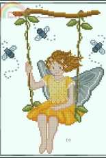 Alionca Ricamo - Fairy on Swing - Fata su altalena