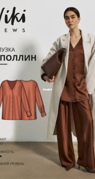 Viki Sews - Apolline Blouse - Аполлин блузка - Sizes 34-52 - Russian