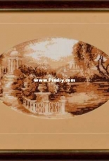 Riolis VK-468 Sepia Landscape with a gazebo - XSD