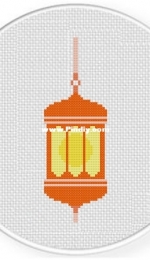 Daily Cross Stitch - Orange Lantern