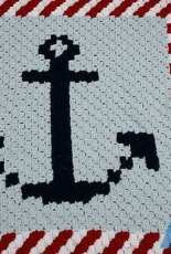 Crochet Couch - Anchor Stripe Afghan