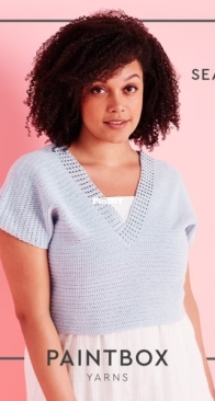 Paintbox Yarns - Seafoam Shirt - Seeschaum Orberteil - English and German - Free