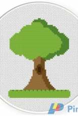 Daily Cross Stitch - Tree On A Grass