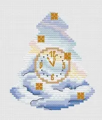 Irina Cross Stitch - Christmas Tree With Clock Ornament by Irina Kuklyaeva