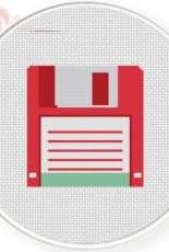 Daily Cross Stitch - Pink Floppy Disk