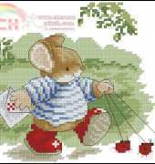 Tom Mouse with Ladybugs (Design for May) from DMC Cross Stitch Favourites 2004 XSD