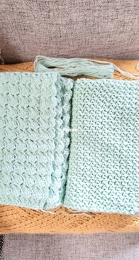 crocheted two baby blankets to donate to the hospital (still need borders)