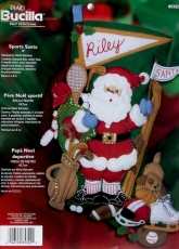 Bucilla Felt Stocking-85322- Sports Santa /Eng.French.Spanish