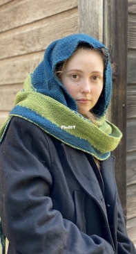 Northern Lights Hooded Scarf by Deborah Simon-Free