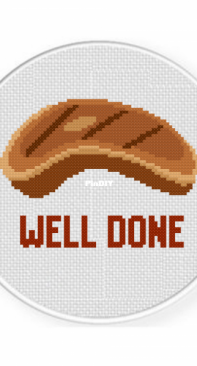 Daily Cross Stitch - Well Done Steak