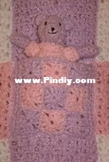 Crochet blankie with a cute teddy