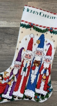 Dimensions Pencil Santa Stocking Counted Cross Stitch Kit 8452