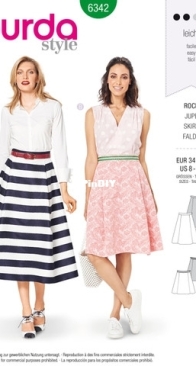 Burda Style - 6342 - Skirt - Sizes 34-44 - Russian, English Machine Translation