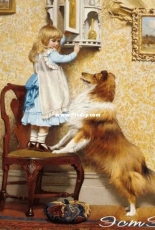 EstE 158 A Little Girl and her Sheltie