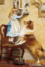 EstE 158 A Little Girl and her Sheltie
