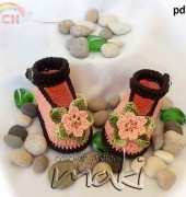 MakiCrochet- Maja Masar- Flower baby booties 101