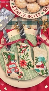 Eat Drink & Be Merry Mini Stockings by Cheryl McKinnon from Cross Stitcher 391 PCS + XSD