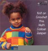 Panda 719 - Knit or Crochet MultiColor Jumper