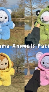 SweetPeaPlush - Melissa Ibarra - Pajama Animals - Bear, Cow, Monkey, Mouse