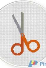 Daily Cross Stitch - Scissors Orange