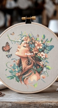 Woman with flower by AGVbaby
