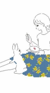 Girl Rabbit Embroidery by Tinker Bell