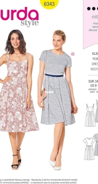 Burda Style - 6343 - Dress - Sizes 34-44 - Russian