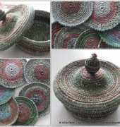 Coasters in Little Basket with Lid by ViDerTextil
