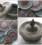 Coasters in Little Basket with Lid by ViDerTextil